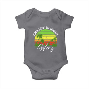 Jamaican Reggae Vibes Baby Onesie Retro Rasta Sunset Chill Chillin Di Right Way TS10 Charcoal Print Your Wear