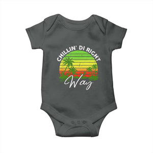 Jamaican Reggae Vibes Baby Onesie Retro Rasta Sunset Chill Chillin Di Right Way TS10 Dark Heather Print Your Wear