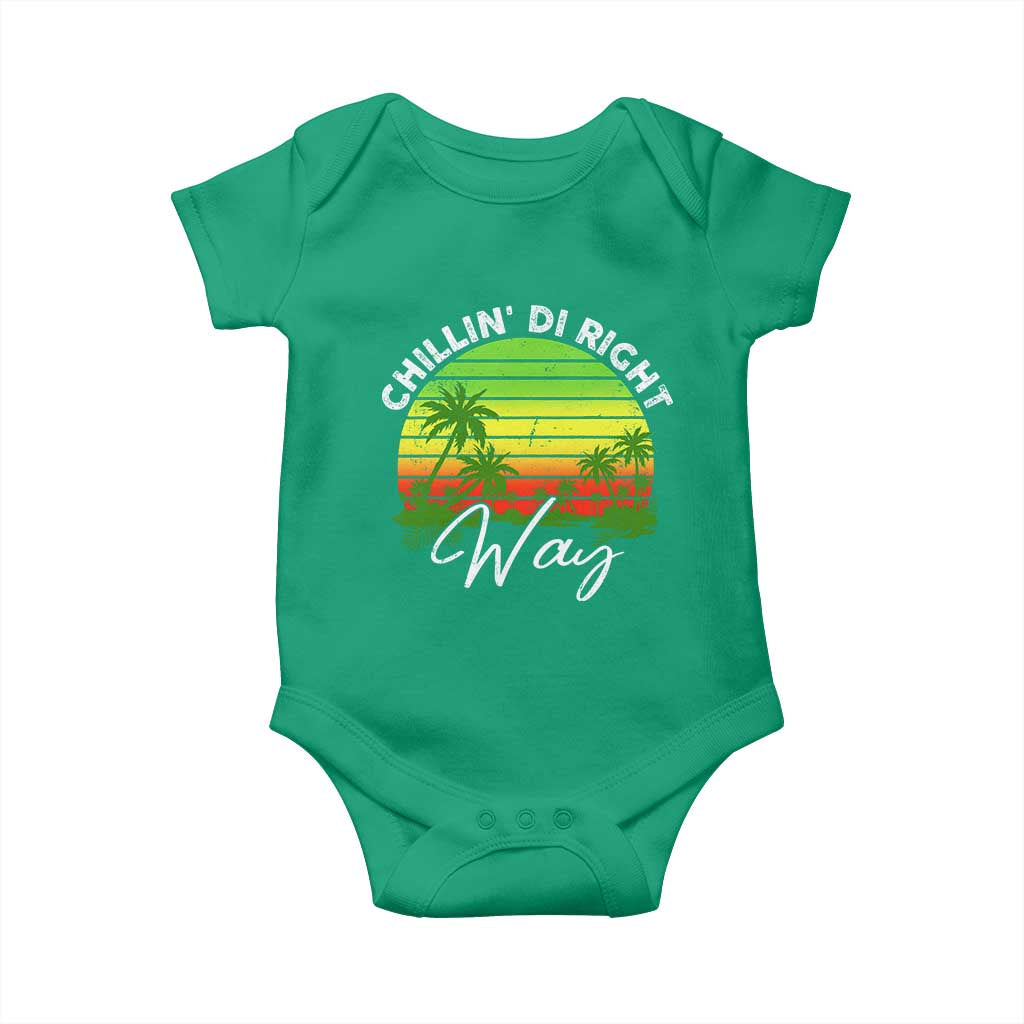 Jamaican Reggae Vibes Baby Onesie Retro Rasta Sunset Chill Chillin Di Right Way TS10 Irish Green Print Your Wear