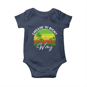Jamaican Reggae Vibes Baby Onesie Retro Rasta Sunset Chill Chillin Di Right Way TS10 Navy Print Your Wear