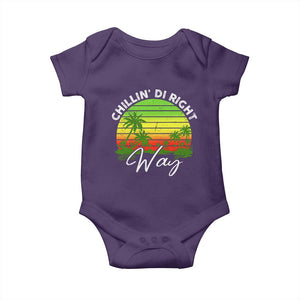 Jamaican Reggae Vibes Baby Onesie Retro Rasta Sunset Chill Chillin Di Right Way TS10 Purple Print Your Wear