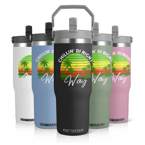 Jamaican Reggae Vibes Flip Straw Tumbler Retro Rasta Sunset Chill Chillin Di Right Way TS10 Print Your Wear