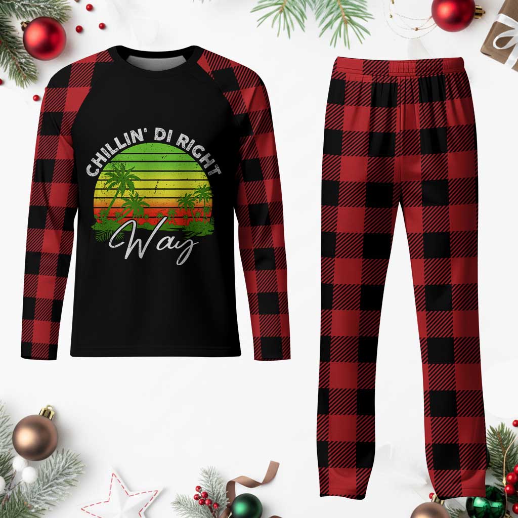Jamaican Reggae Vibes Plaid Pajama Set Retro Rasta Sunset Chill Chillin Di Right Way TS10 Buffalo Plaid Print Your Wear