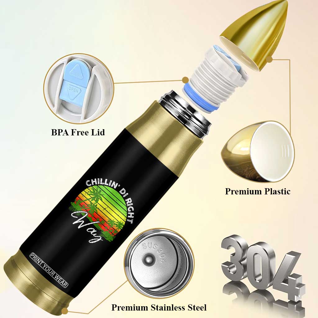 Jamaican Reggae Vibes Bullet Tumbler Retro Rasta Sunset Chill Chillin Di Right Way TS10 Print Your Wear