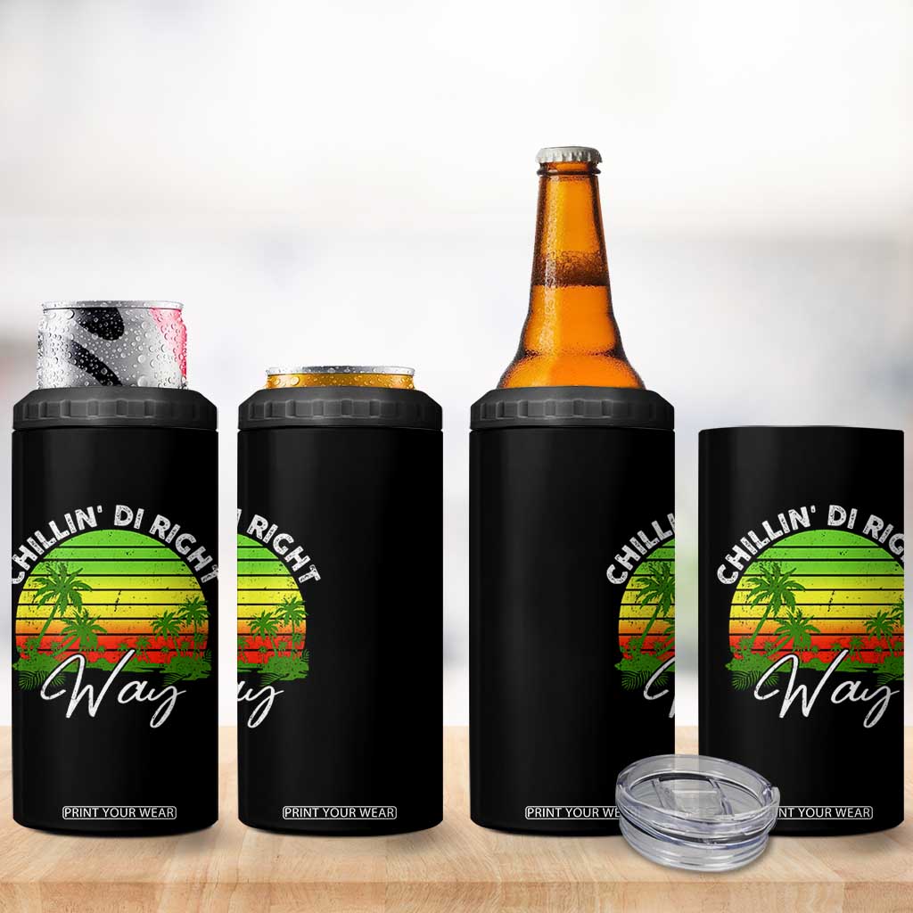 Jamaican Reggae Vibes 4 in 1 Can Cooler Tumbler Retro Rasta Sunset Chill Chillin Di Right Way TS10 Print Your Wear
