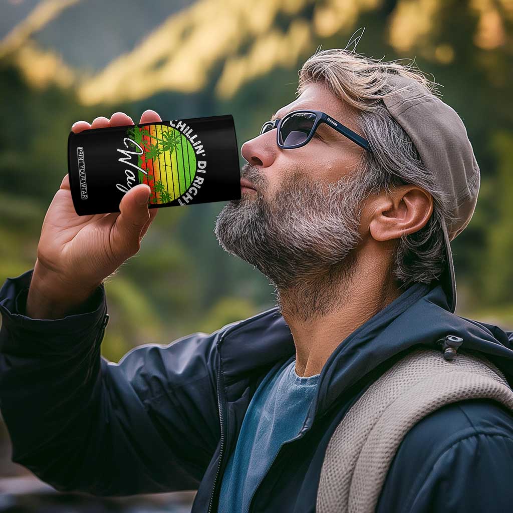 Jamaican Reggae Vibes 4 in 1 Can Cooler Tumbler Retro Rasta Sunset Chill Chillin Di Right Way TS10 Print Your Wear
