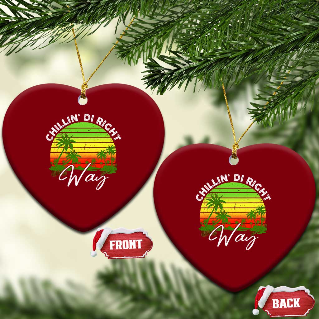 Jamaican Reggae Vibes Ceramic Ornament Retro Rasta Sunset Chill Chillin Di Right Way TS10 Print Your Wear