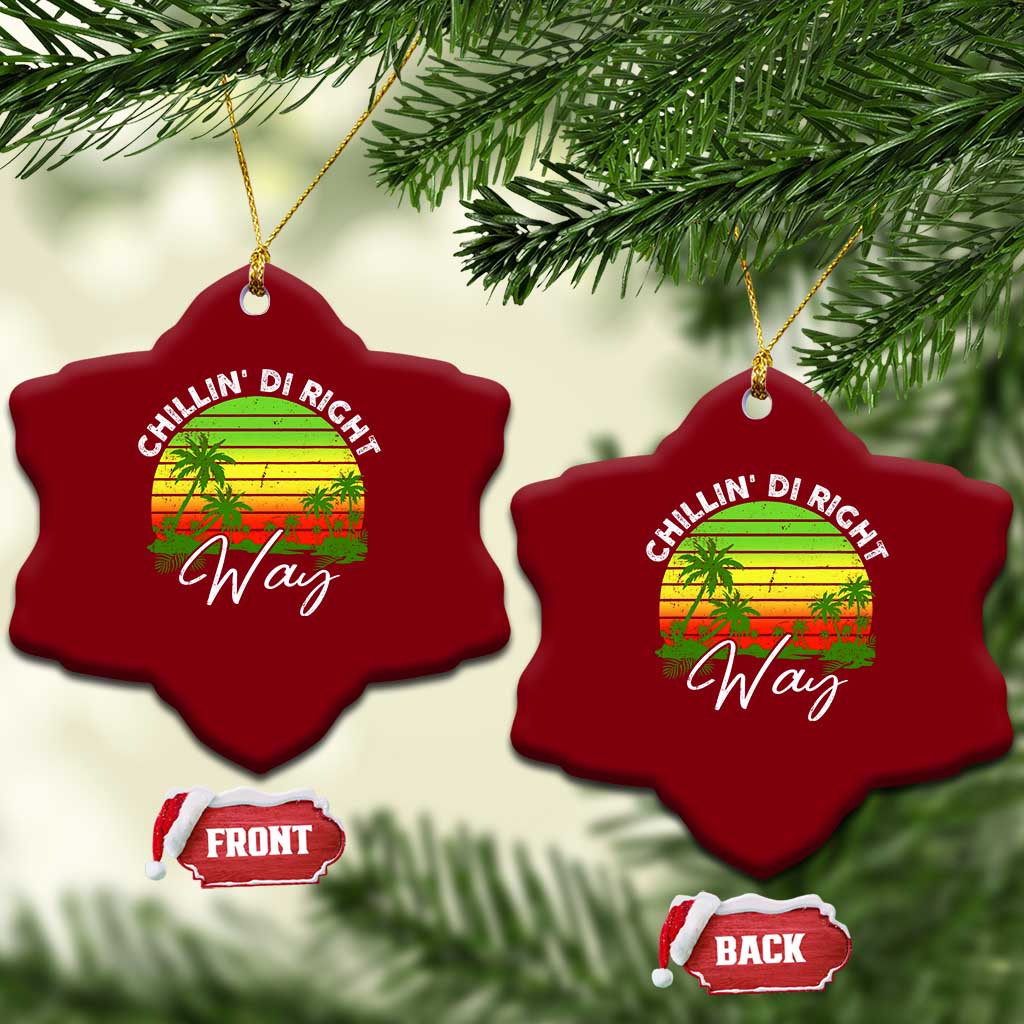 Jamaican Reggae Vibes Ceramic Ornament Retro Rasta Sunset Chill Chillin Di Right Way TS10 Print Your Wear