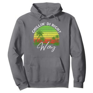 Jamaican Reggae Vibes Hoodie Retro Rasta Sunset Chill Chillin Di Right Way TS10 Charcoal Print Your Wear