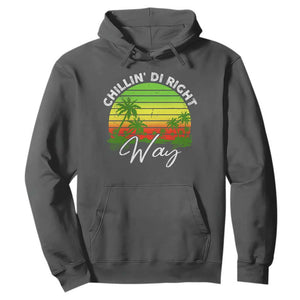 Jamaican Reggae Vibes Hoodie Retro Rasta Sunset Chill Chillin Di Right Way TS10 Dark Heather Print Your Wear
