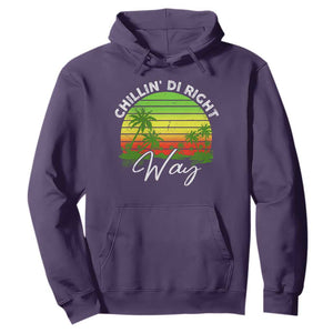 Jamaican Reggae Vibes Hoodie Retro Rasta Sunset Chill Chillin Di Right Way TS10 Purple Print Your Wear