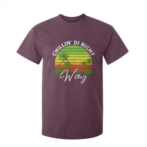Jamaican Reggae Vibes T Shirt For Kid Retro Rasta Sunset Chill Chillin Di Right Way TS10 Maroon Print Your Wear
