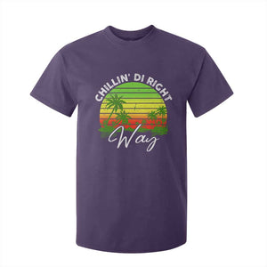 Jamaican Reggae Vibes T Shirt For Kid Retro Rasta Sunset Chill Chillin Di Right Way TS10 Purple Print Your Wear