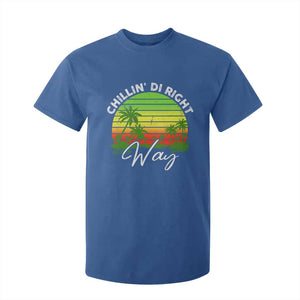 Jamaican Reggae Vibes T Shirt For Kid Retro Rasta Sunset Chill Chillin Di Right Way TS10 Royal Blue Print Your Wear