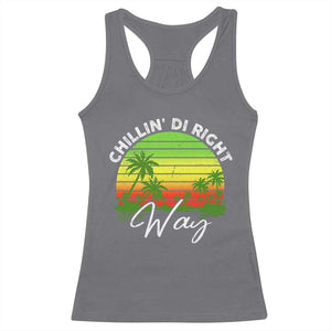Jamaican Reggae Vibes Racerback Tank Top Retro Rasta Sunset Chill Chillin Di Right Way TS10 Charcoal Print Your Wear