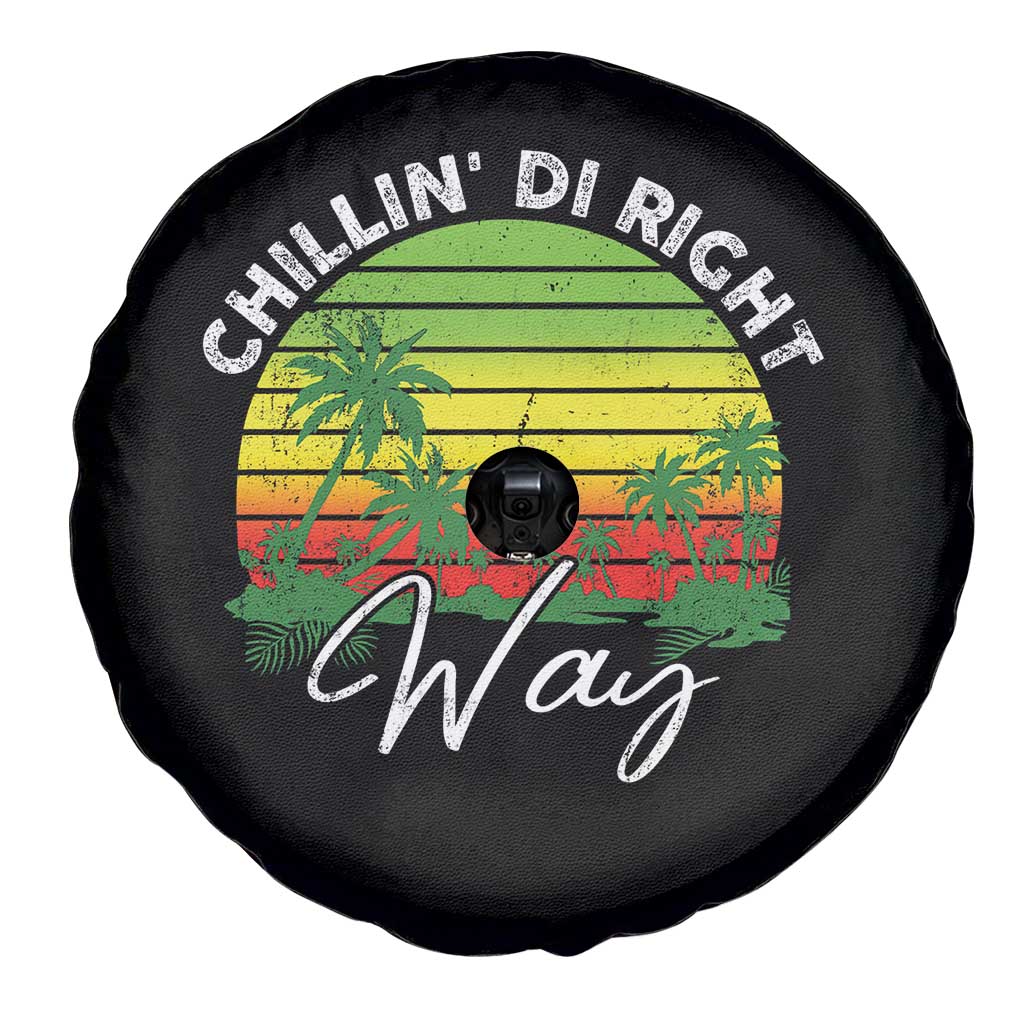 Jamaican Reggae Vibes Spare Tire Cover Retro Rasta Sunset Chill Chillin Di Right Way TS10 Print Your Wear