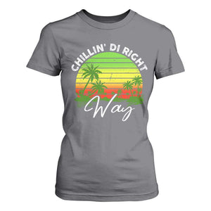 Jamaican Reggae Vibes T Shirt For Women Retro Rasta Sunset Chill Chillin Di Right Way TS10 Charcoal Print Your Wear