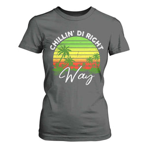 Jamaican Reggae Vibes T Shirt For Women Retro Rasta Sunset Chill Chillin Di Right Way TS10 Dark Heather Print Your Wear