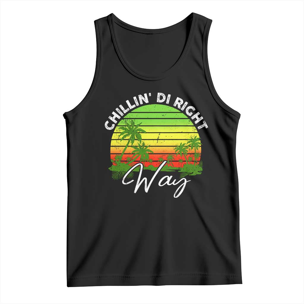 Jamaican Reggae Vibes Tank Top Retro Rasta Sunset Chill Chillin Di Right Way TS10 Black Print Your Wear