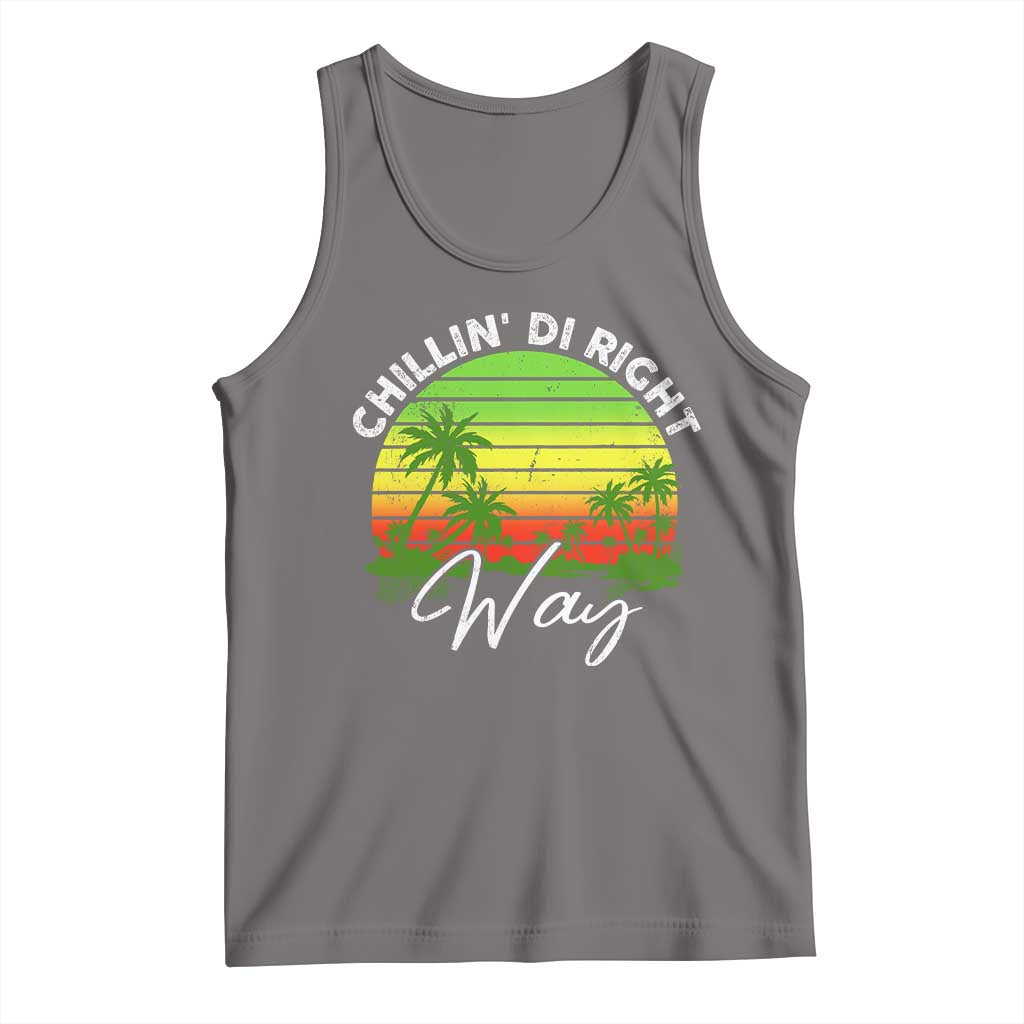 Jamaican Reggae Vibes Tank Top Retro Rasta Sunset Chill Chillin Di Right Way TS10 Deep Heather Print Your Wear