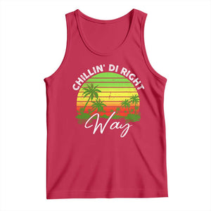 Jamaican Reggae Vibes Tank Top Retro Rasta Sunset Chill Chillin Di Right Way TS10 Red Print Your Wear