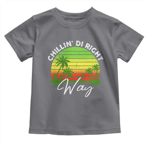 Jamaican Reggae Vibes Toddler T Shirt Retro Rasta Sunset Chill Chillin Di Right Way TS10 Charcoal Print Your Wear