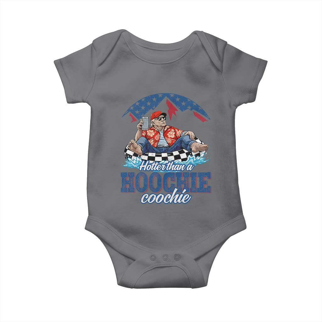 Trump Hotter Than A Hoochie Coochie Baby Onesie TS10 Charcoal Print Your Wear