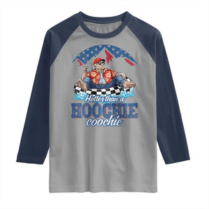 Trump Hotter Than A Hoochie Coochie Raglan Shirt TS10 Sport Gray Navy Print Your Wear