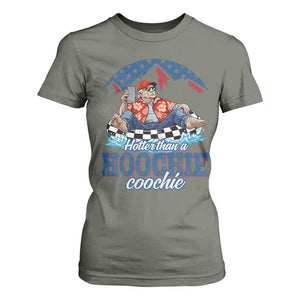 Trump Hotter Than A Hoochie Coochie T Shirt For Women TS10 Military Green Print Your Wear
