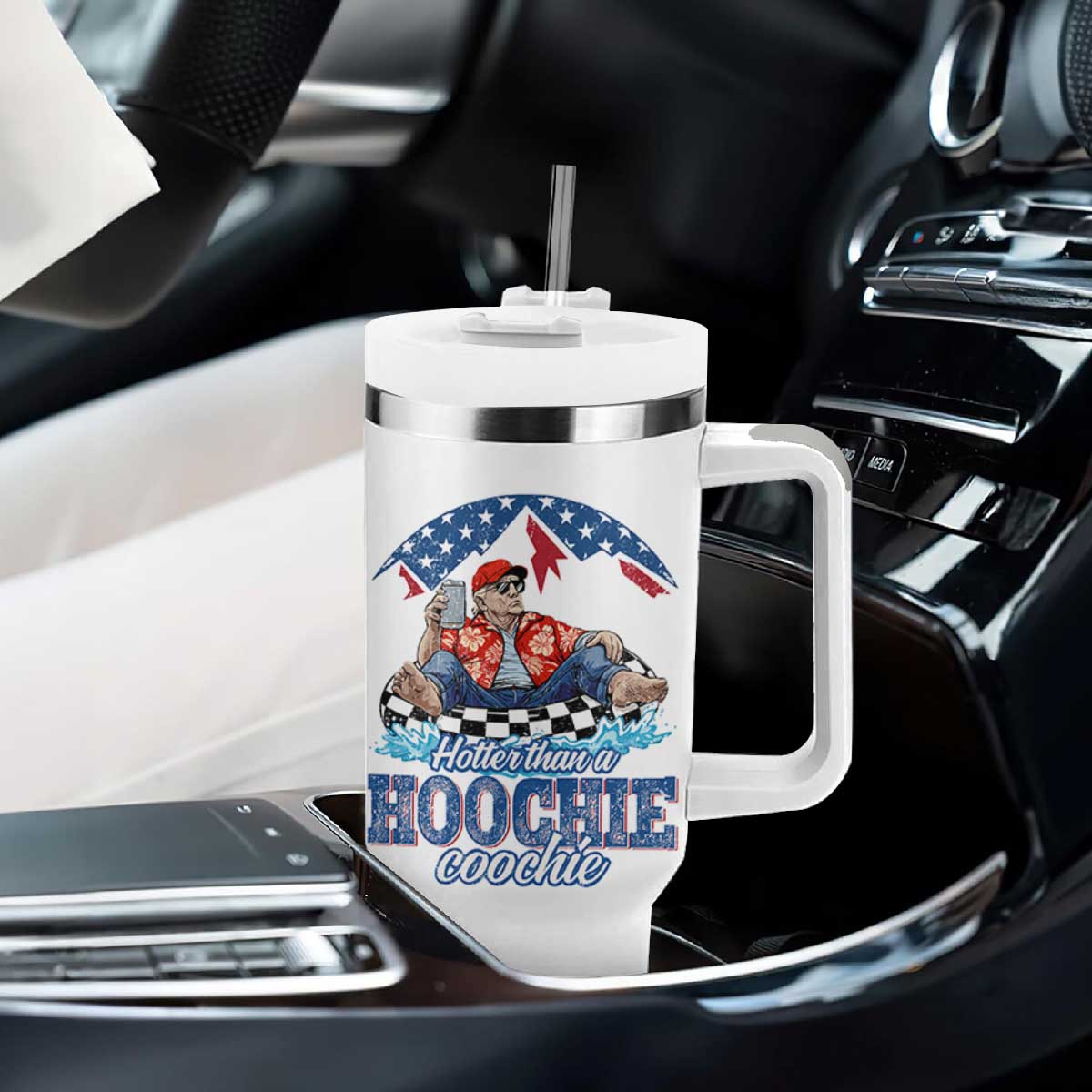 Trump Hotter Than A Hoochie Coochie Tumbler With Handle TS10 Print Your Wear