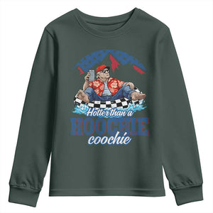 Trump Hotter Than A Hoochie Coochie Youth Sweatshirt TS10 Dark Forest Green Print Your Wear