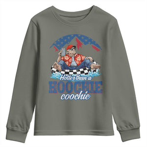 Trump Hotter Than A Hoochie Coochie Youth Sweatshirt TS10 Military Green Print Your Wear