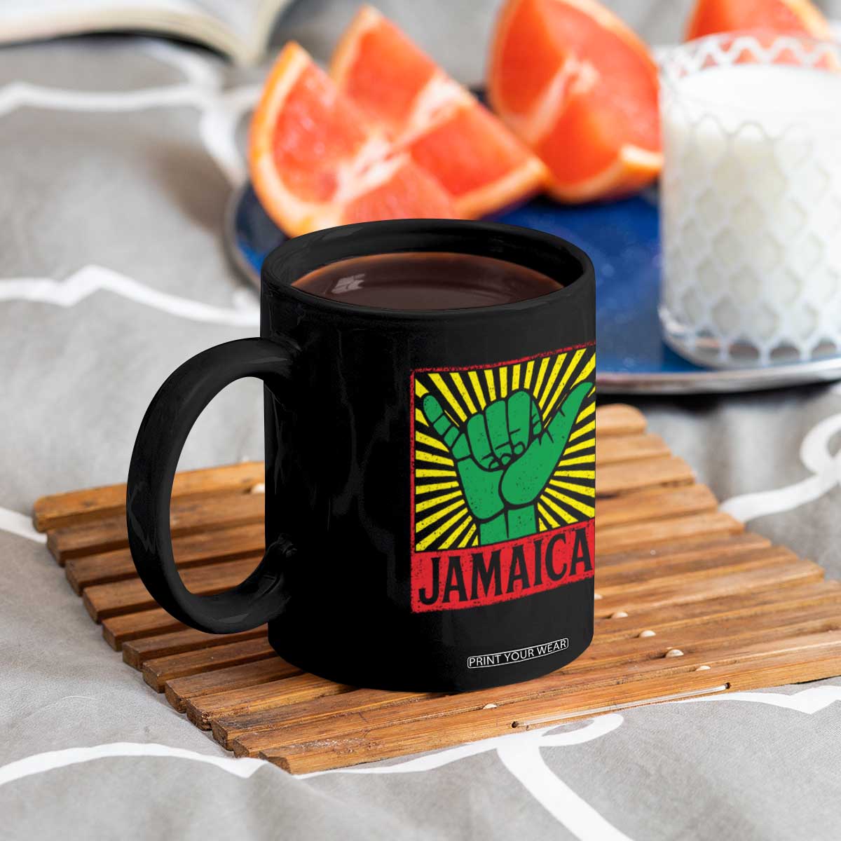 Jamaica Rasta Shaka Sign Coffee Mug Retro Reggae Vibes TS10 Print Your Wear