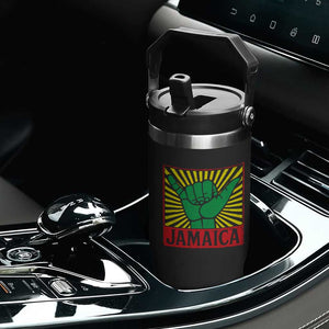 Jamaica Rasta Shaka Sign Flip Straw Tumbler Retro Reggae Vibes TS10 Print Your Wear