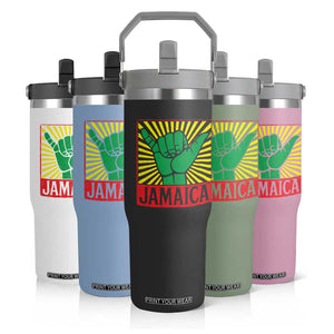 Jamaica Rasta Shaka Sign Flip Straw Tumbler Retro Reggae Vibes TS10 Print Your Wear
