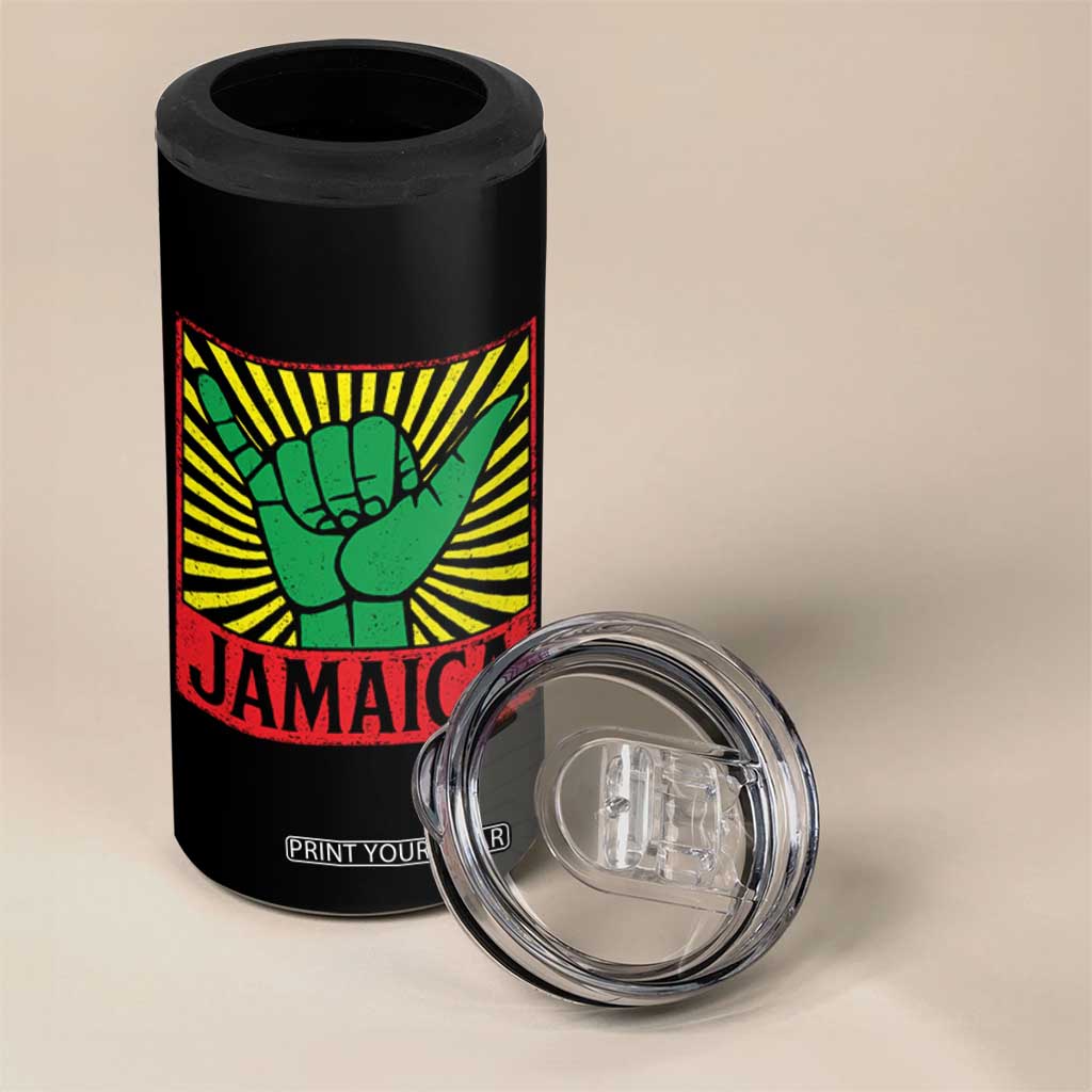 Jamaica Rasta Shaka Sign 4 in 1 Can Cooler Tumbler Retro Reggae Vibes TS10 Print Your Wear