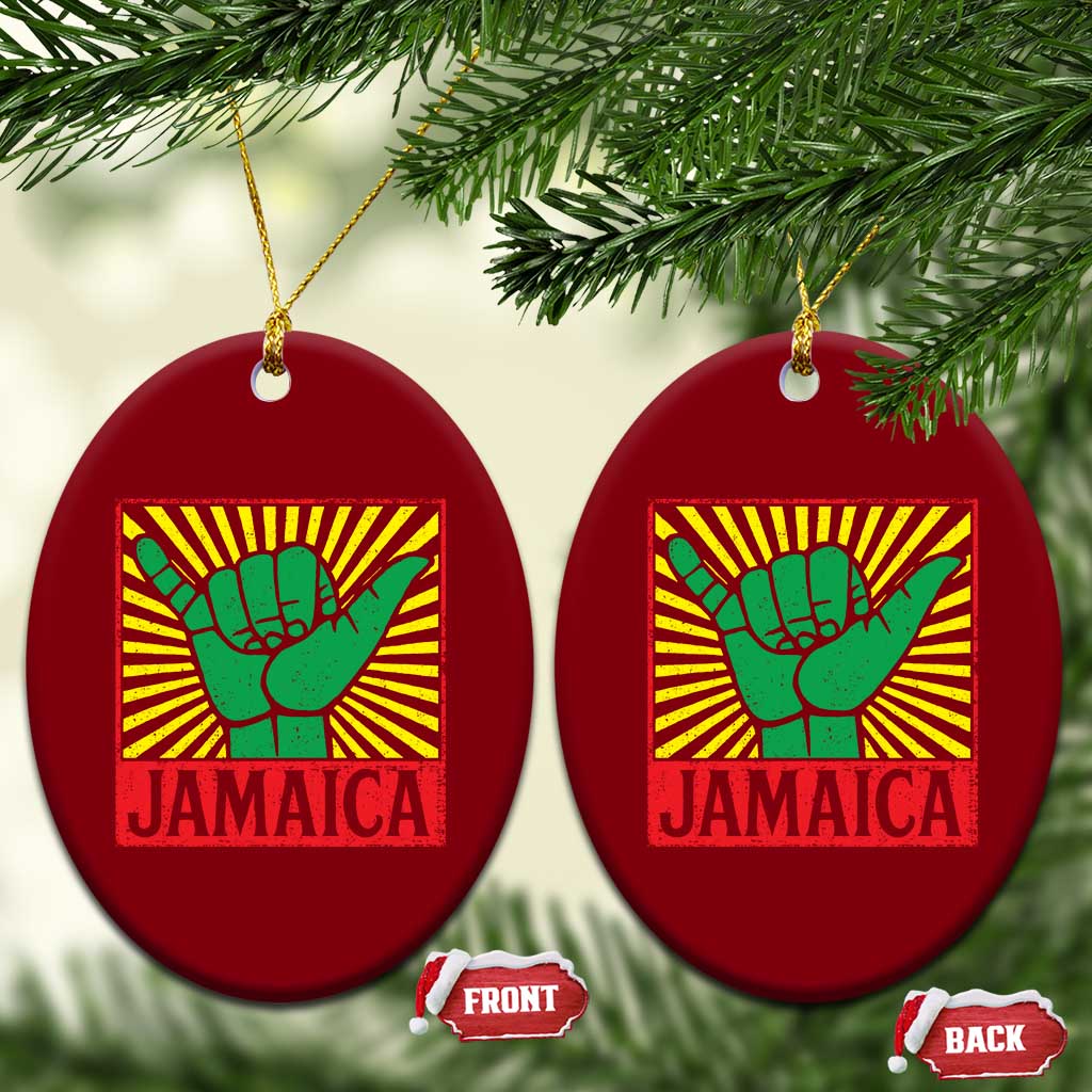 Jamaica Rasta Shaka Sign Ceramic Ornament Retro Reggae Vibes TS10 Print Your Wear