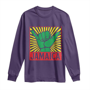 Jamaica Rasta Shaka Sign Long Sleeve Shirt Retro Reggae Vibes TS10 Purple Print Your Wear