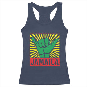Jamaica Rasta Shaka Sign Racerback Tank Top Retro Reggae Vibes TS10 Navy Print Your Wear