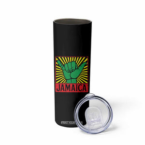 Jamaica Rasta Shaka Sign Skinny Tumbler Retro Reggae Vibes TS10 Print Your Wear