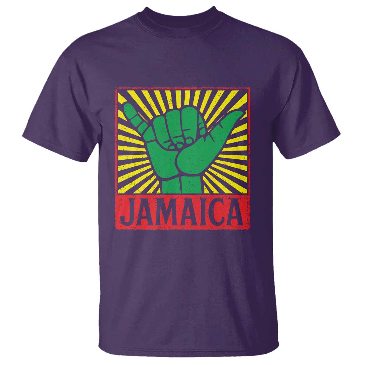 Jamaica Rasta Shaka Sign T Shirt Retro Reggae Vibes TS10 Purple Print Your Wear