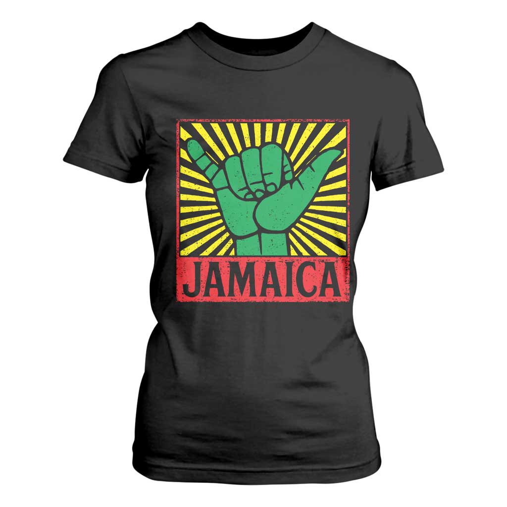 Jamaica Rasta Shaka Sign T Shirt For Women Retro Reggae Vibes TS10 Black Print Your Wear