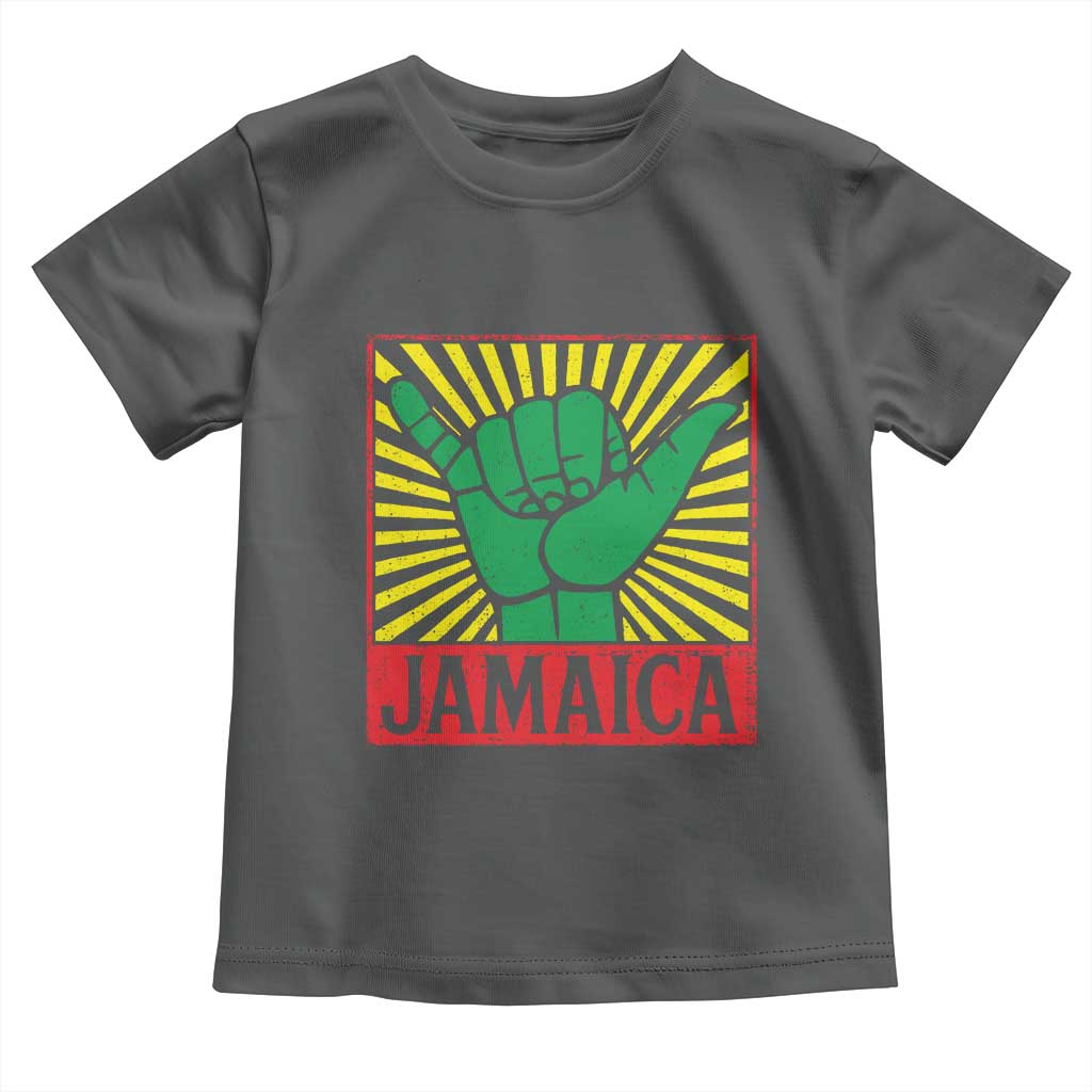 Jamaica Rasta Shaka Sign Toddler T Shirt Retro Reggae Vibes TS10 Dark Heather Print Your Wear