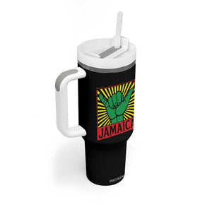 Jamaica Rasta Shaka Sign Tumbler With Handle Retro Reggae Vibes TS10 Print Your Wear