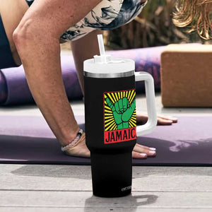 Jamaica Rasta Shaka Sign Tumbler With Handle Retro Reggae Vibes TS10 Print Your Wear