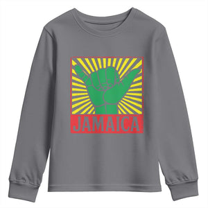 Jamaica Rasta Shaka Sign Youth Sweatshirt Retro Reggae Vibes TS10 Charcoal Print Your Wear