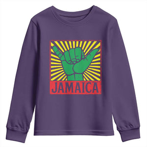 Jamaica Rasta Shaka Sign Youth Sweatshirt Retro Reggae Vibes TS10 Purple Print Your Wear