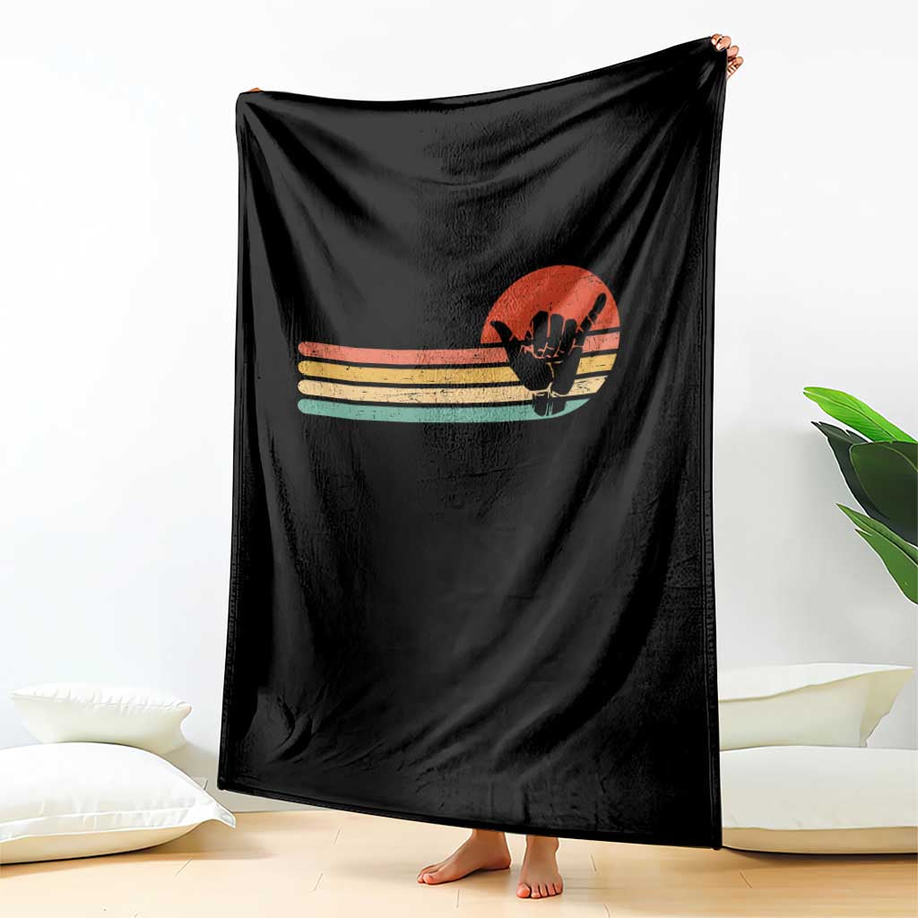 Shaka Hand Throw Blanket Retro Vintage Shaka Sign Rasta Hawaii Hawaiian TS10 Print Your Wear