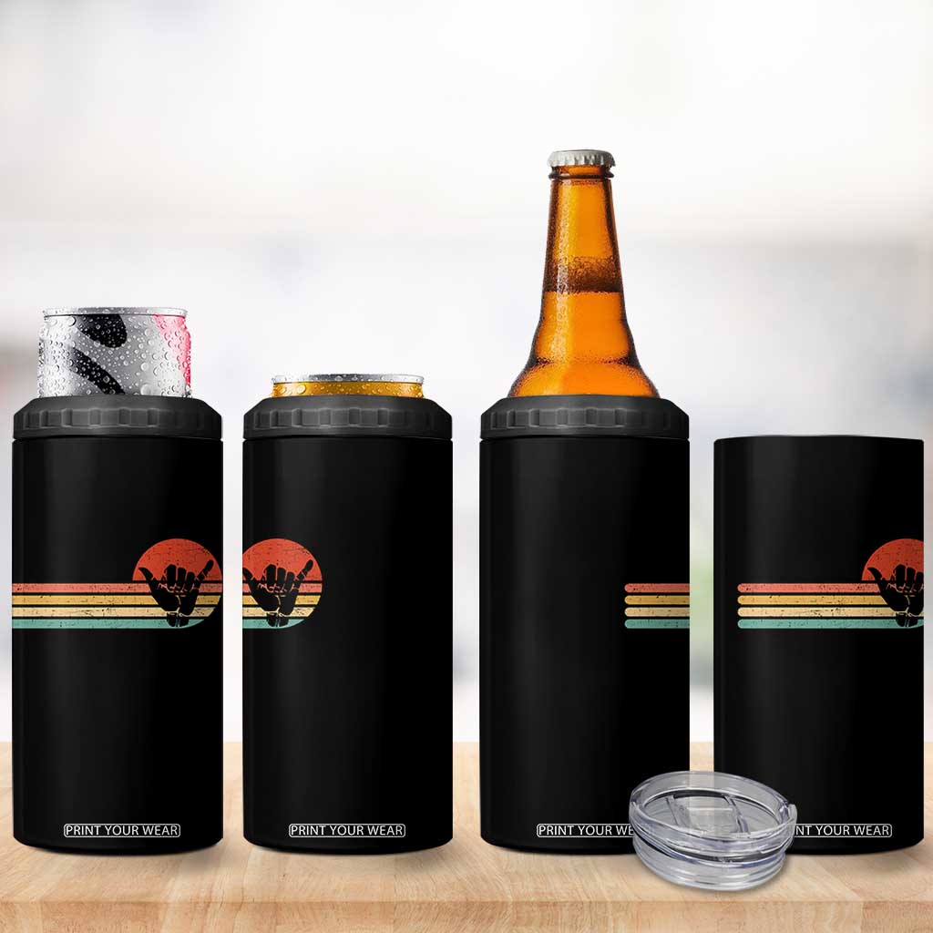 Shaka Hand 4 in 1 Can Cooler Tumbler Retro Vintage Shaka Sign Rasta Hawaii Hawaiian TS10 Print Your Wear