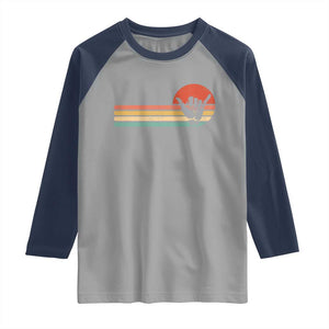Shaka Hand Raglan Shirt Retro Vintage Shaka Sign Rasta Hawaii Hawaiian TS10 Sport Gray Navy Print Your Wear